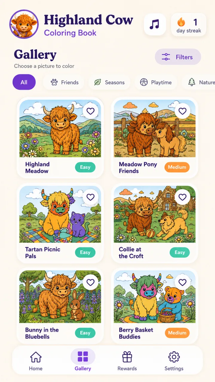 Highland Cow Coloring Book screenshot 3