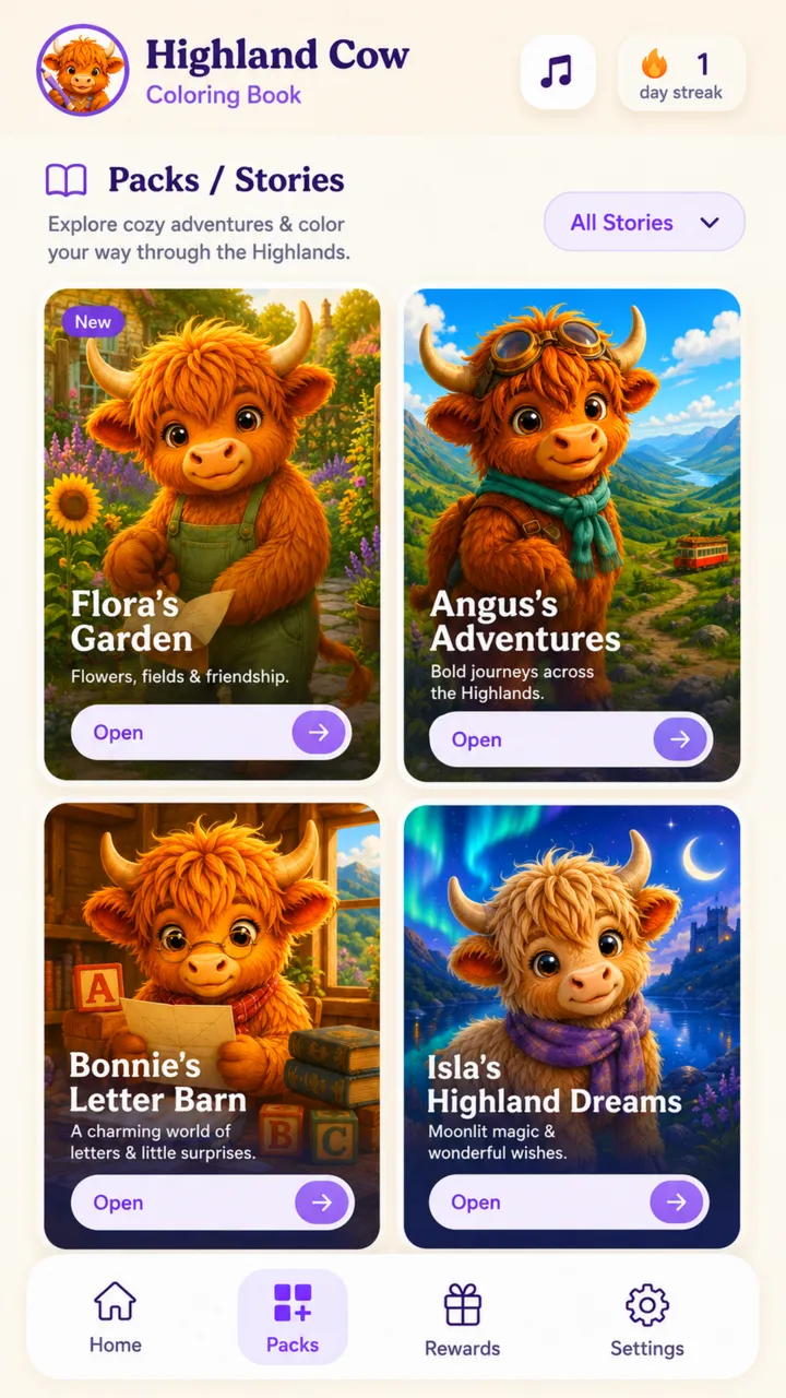 Highland Cow Coloring Book screenshot 1