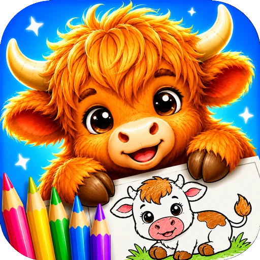 Highland Cow Coloring Book icon